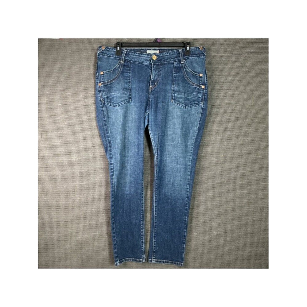 Levis 504 Jeans Women's 18M Slouch Skinny Medium Blue Wash Stretch Denim VTG Y2K
